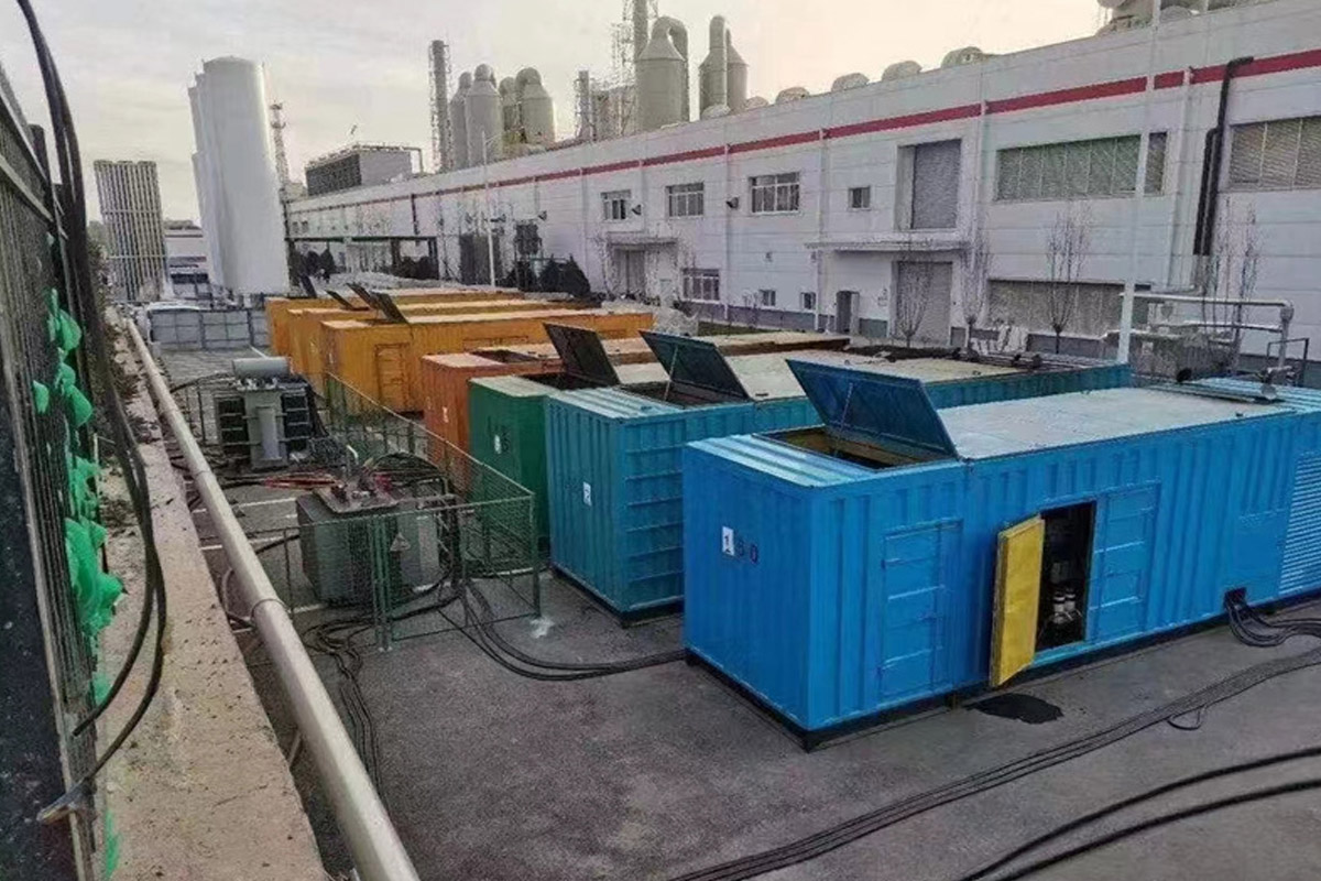 天门发电机租赁施工现场